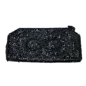 Vintage Beaded Black Handmade La Regale Cutch